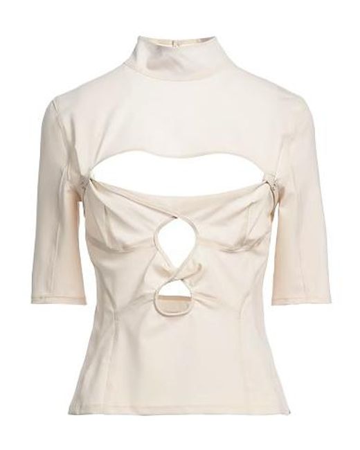 Jacquemus White Minimalist Wool Short Sleeve Top