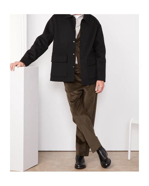 Officine Generale Black Officine Générale Vasco Short Coat for men