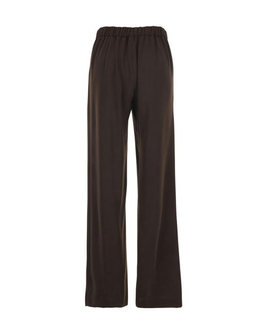 P.A.R.O.S.H. Brown Elastic Waist Wide-Leg Pants