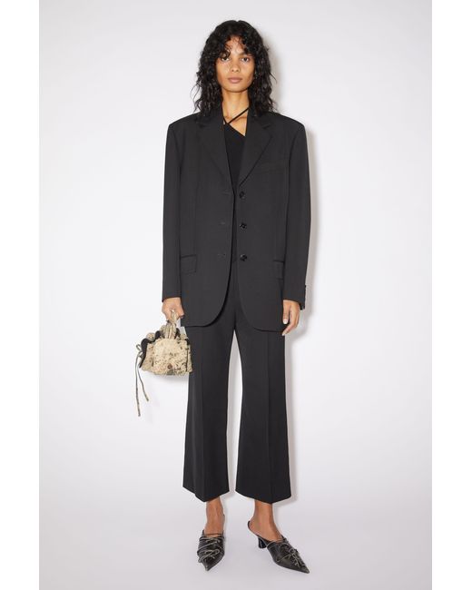 Acne Black Relaxed Fit Button-Up Blazer