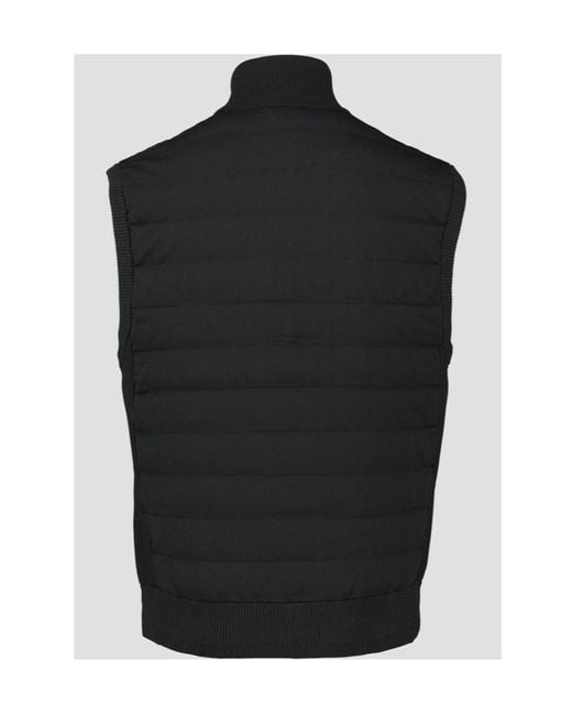 Boss Black Knitted-Panels Quilted Gilet for men
