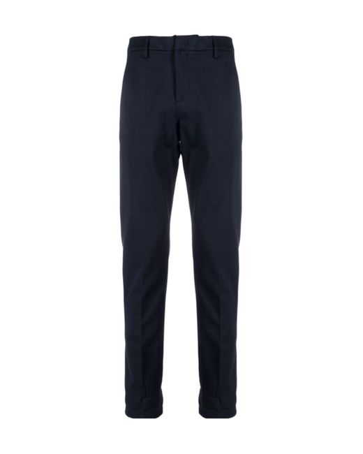 Dondup Blue Belt-Loop Casual Pants for men