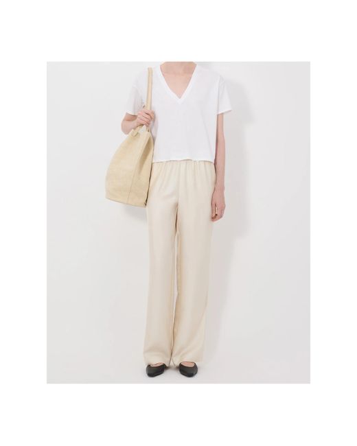 Loulou de Saison White Faaa Lds V Neck T-Shirt
