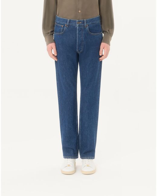 Valentino Blue Vgold Straight-Leg Jeans for men