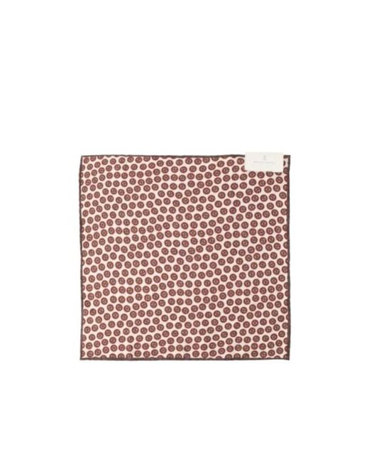 Brunello Cucinelli Red Logo Patch Graphic Printed Pocket Square for men