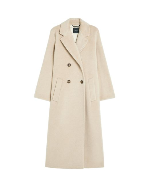 Weekend by Maxmara Natural Double-Breasted Wool Coat