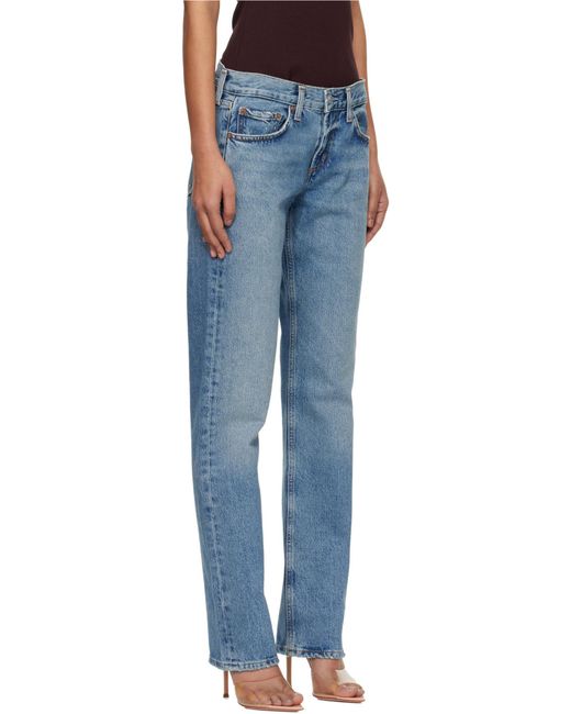 Agolde Blue Downtown Low Rise Jeans
