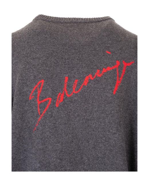 Balenciaga Gray Logo Printed Sweater