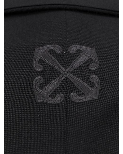 Off-White c/o Virgil Abloh Black Logo Embroidered Single-Breasted Blazer for men