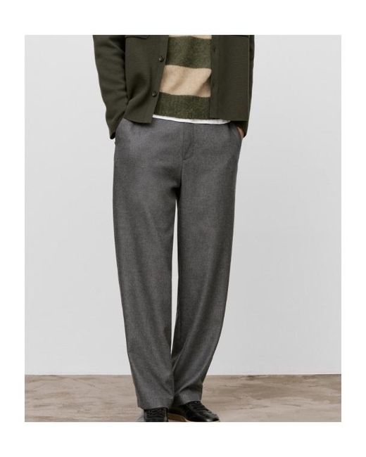 Closed Gray Relaxed Wool-Blend Pants for men
