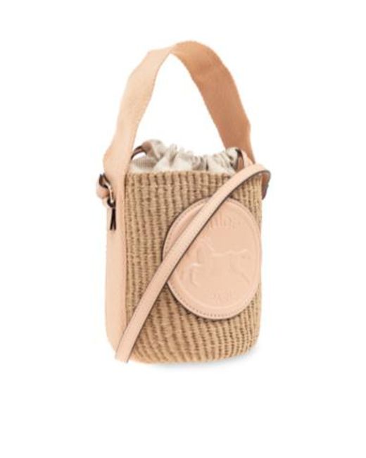 Chloé Natural Chloé Horse Medal Small Bucket Bag