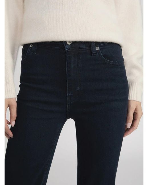 FRAME Blue High-Waisted Straight-Leg Jeans