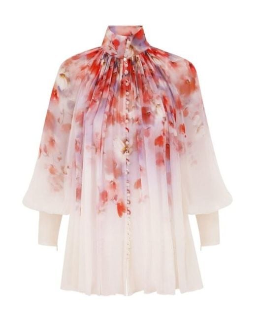 Zimmermann Pink Crush Smock Blouse