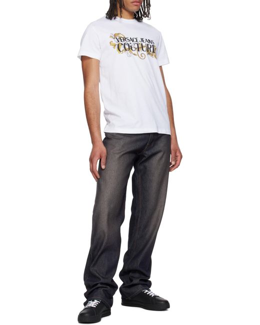 Versace Jeans Black Couture Logo Embellished Sneakers for men