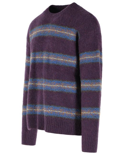 Dries Van Noten Blue Long-Sleeved Sweater for men