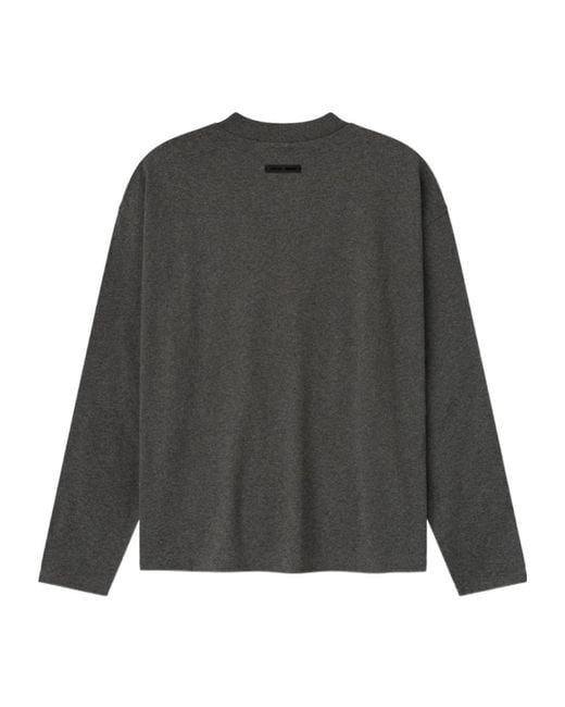 Fear Of God Gray Embroidered Long-Sleeved T-Shirt for men