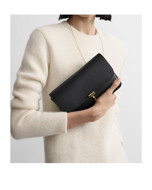 Totême  Black T-Lock Leather Crossbody