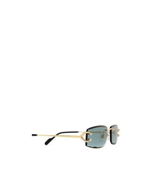 Cartier Blue Rectangular-Frame Sunglasses for men