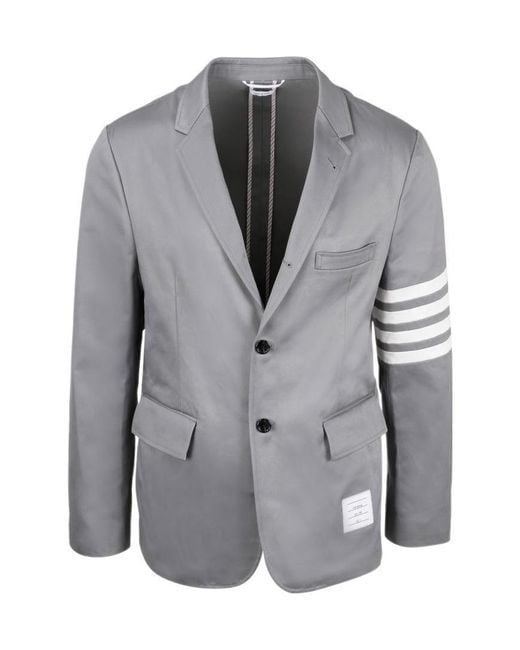 Thom Browne Gray 4-Bar Stripe Single-Breasted Blazer for men
