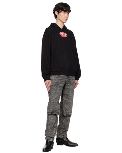 DIESEL Black Boxt-Hood-K3 Water Effect Hoodie for men