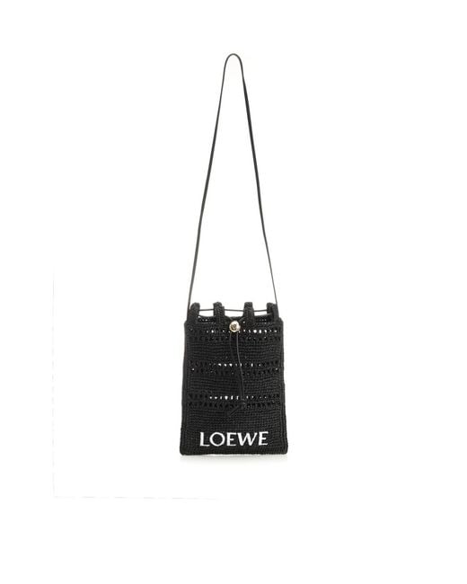 Loewe White Logo-Embroidered Drawstring Pocket