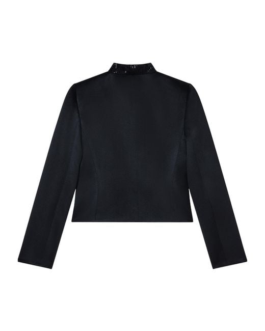 Giorgio Armani Blue Mandarin-Collar Jacket