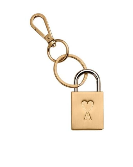AMI Metallic Ami De Coeur Padlock Keyring for men
