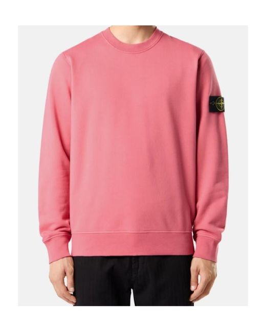 Stone Island Pink Regular-Fit Crewneck Sweatshirt With Raglan Sleeves for men