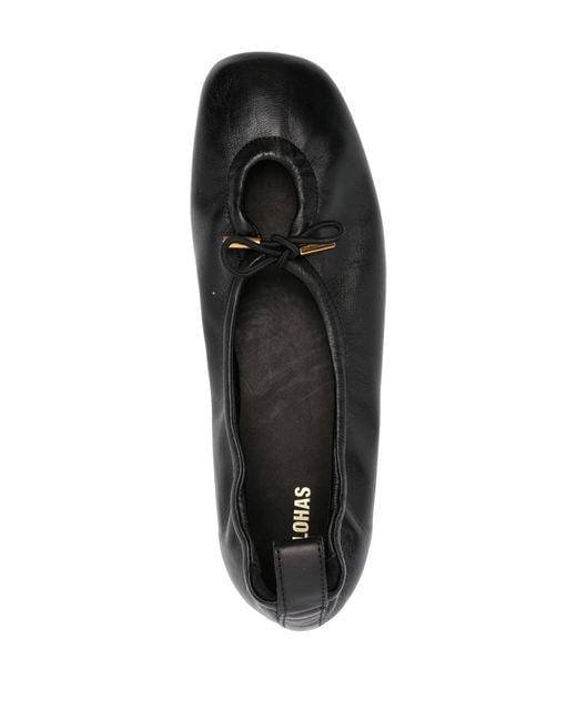 Alohas Black Square-Toe Ballet Flats
