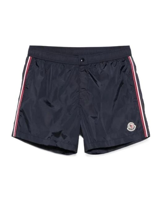 Moncler Blue Logo Trim Swim Shorts for men