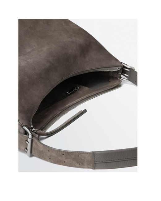 Lemaire Brown Belted Zipped Hobo Bag for men