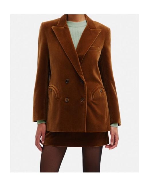 Blazé Milano Brown Oversized Double-Breasted Blazer