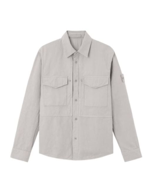 Stone Island Gray Collared Long-Sleeve Shirt for men