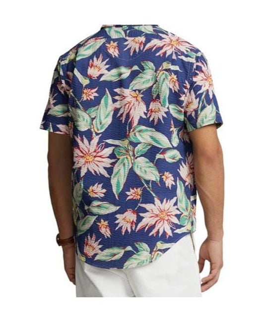 Polo Ralph Lauren Blue Short-Sleeved Shirt for men