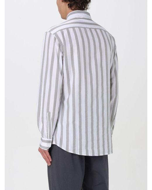 Barena White Striped Cotton Shirt for men