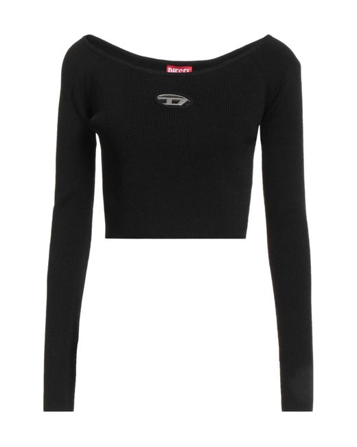 DIESEL Black Solid-Colored Knitwear