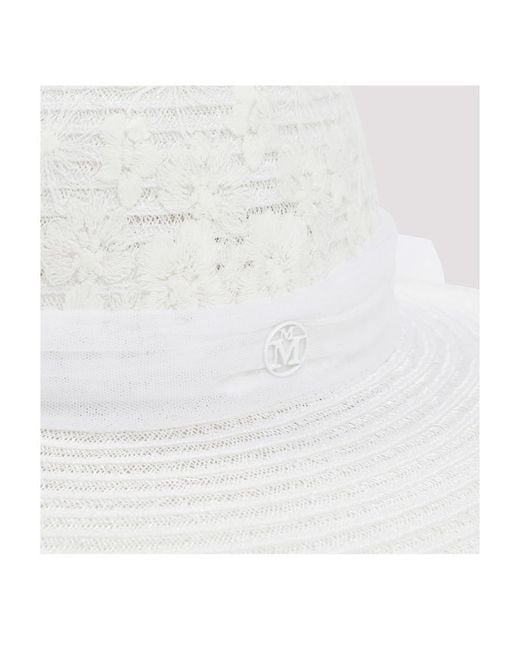 Maison Michel White Blanche Logo Plaque Sun Hat