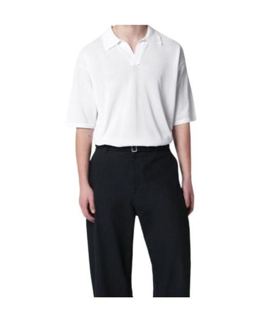 Roberto Collina White Cotton Knit Polo Shirt for men