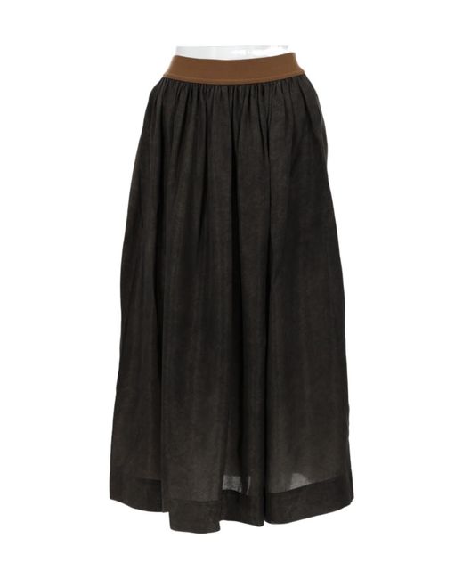 Uma Wang Blue Steel Washed-Effect Cupro Gillian Midi Skirt