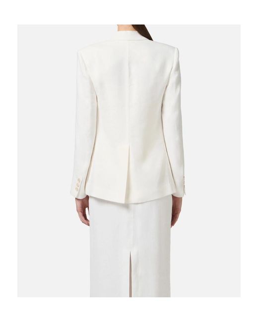 Elisabetta Franchi White Linen-Blend Gabardine Jacket