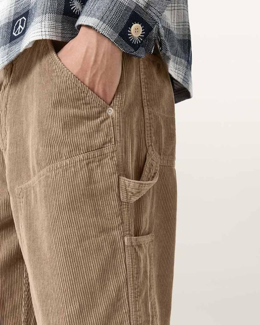 AllSaints Natural Dunstan Corduroy Trousers for men