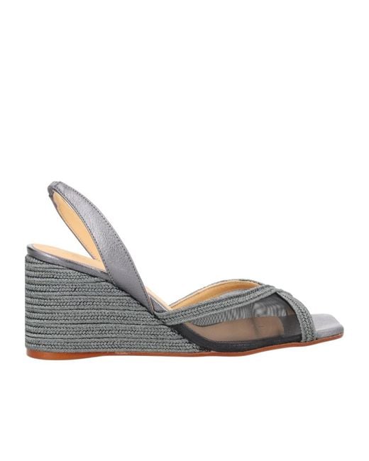 Castaner Gray Betty Leather Espadrilles