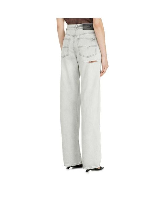 DIESEL White Regular Jeans High Waist 1971 D-Sent