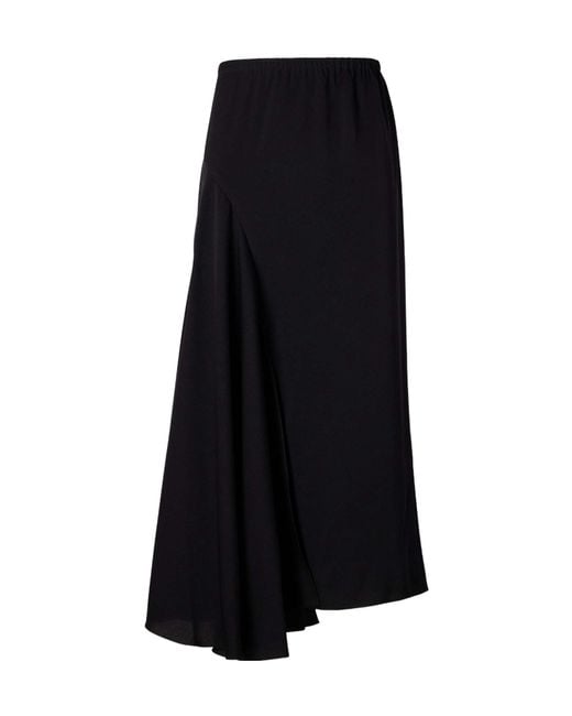 Sharon Wauchob Black Tria Asymmetric Duchesse-Satin Midi Skirt