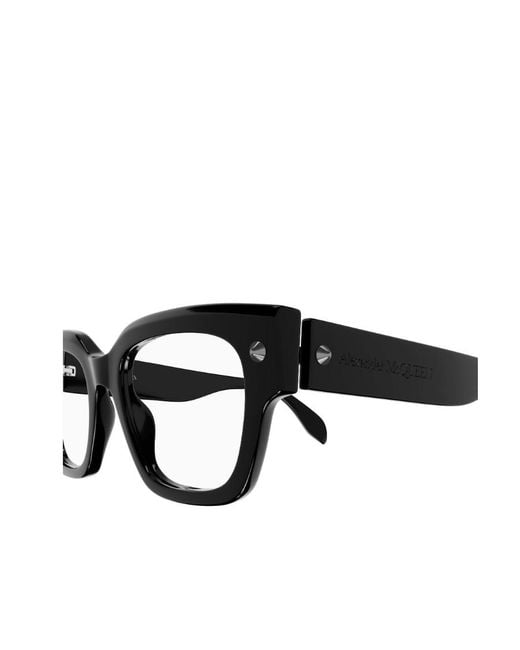McQueen Black Eyewear Square Frame Glasses for men
