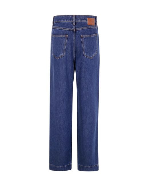 P.A.R.O.S.H. Blue Leather-Patch Jeans