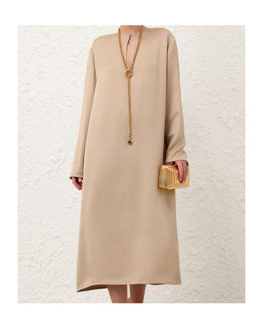 Zimmermann Natural Keyhole Midi Dress