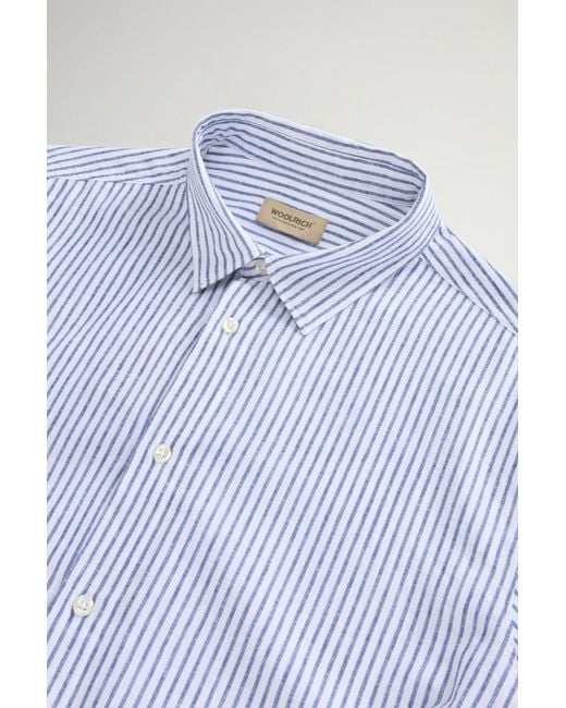 Woolrich White Striped Shirt for men