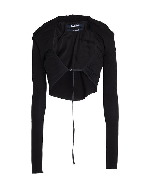 Jacquemus Black Stretch Solid Knit Sweater