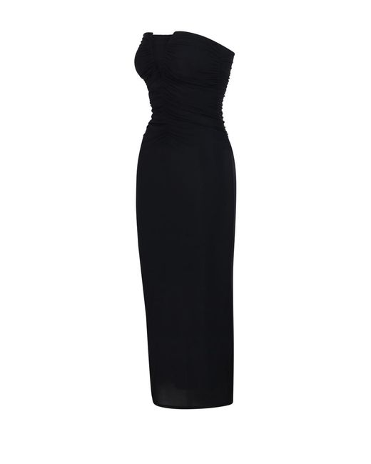 Amazuìn Black Natalie Ruched Strapless Dress